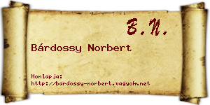 Bárdossy Norbert névjegykártya